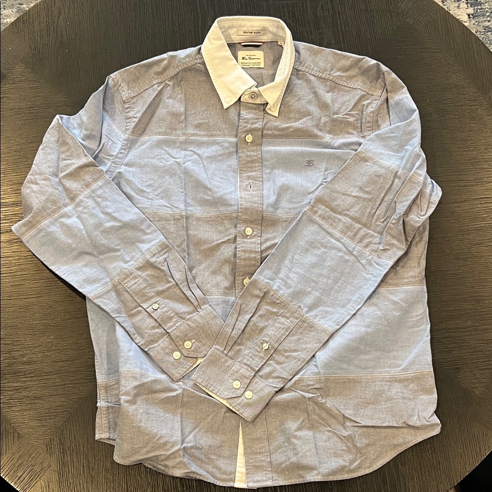 Ben Sherman Light Blue and White Button Down Shirt